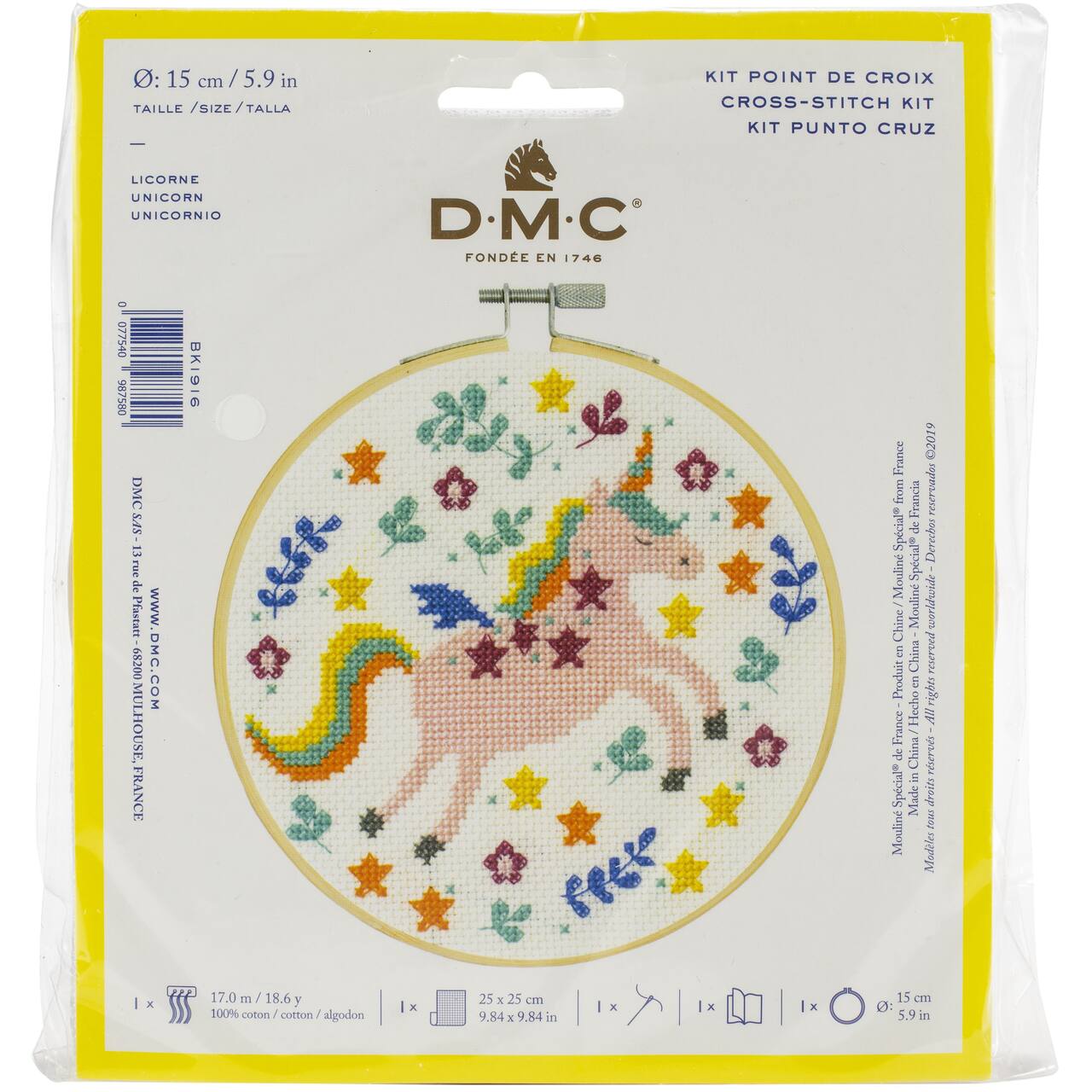 DMC&#xAE; Flowers &#x26; Unicorn Cross Stitch Kit